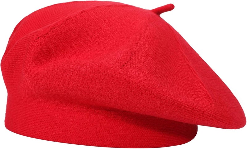 ZLYC French Beret hat, Reversible Solid Color Knit Warm Beret Cap for Womens Girls - Image 1